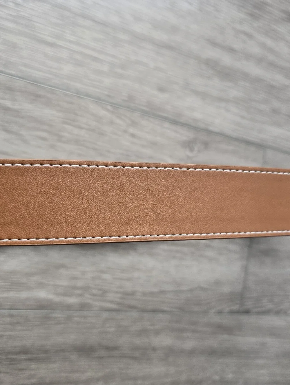 True Religion Tan Horseshoe Logo Belt Silver Buckle Western Y2K Faux Leather M/L